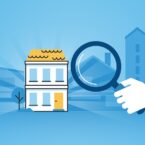 site imobiliario Flat line design website banner of real estate, purchase and sale of apartments and houses, search for the right property, real estate agency. Modern vector illustration for web design, marketing and print material.