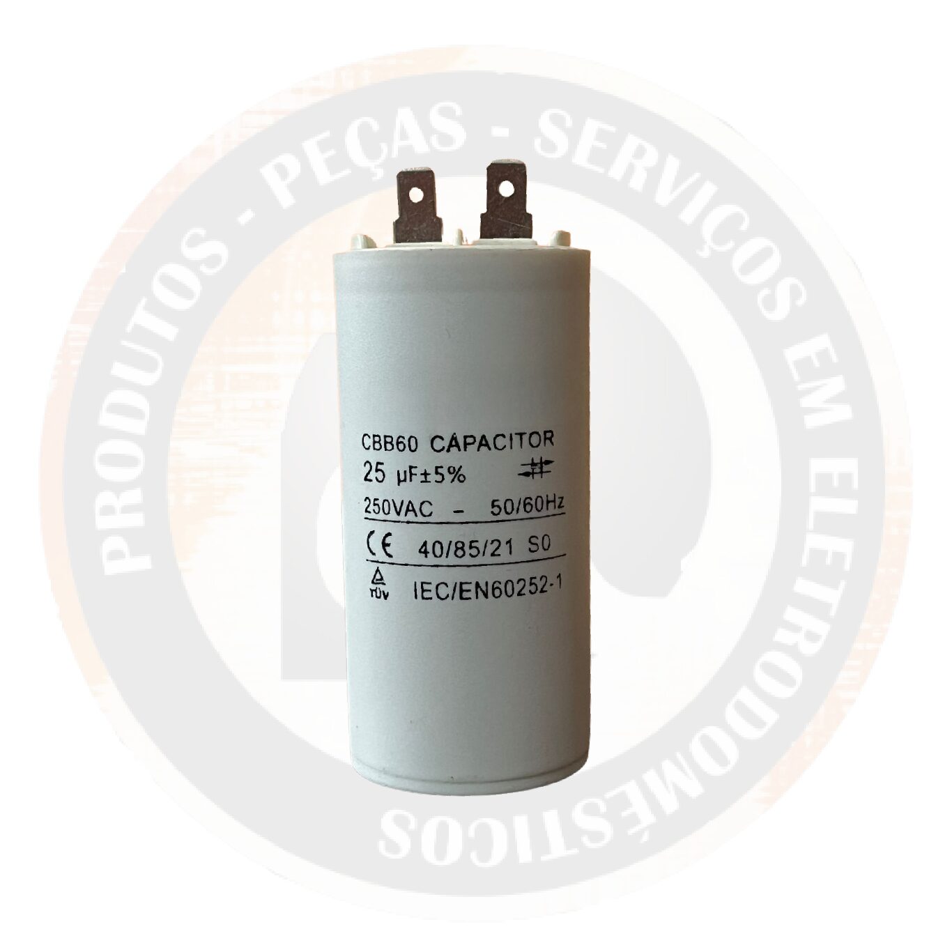Capacitor 25UF X 250VAC - 2 Terminais