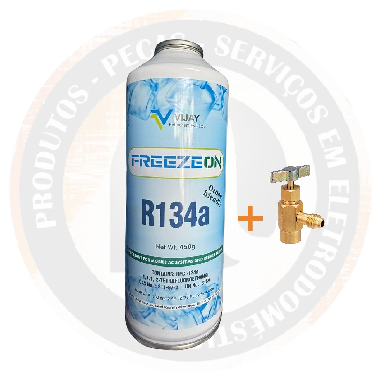 Cartucho Gás R134a ONU3159 Freezeon 420g