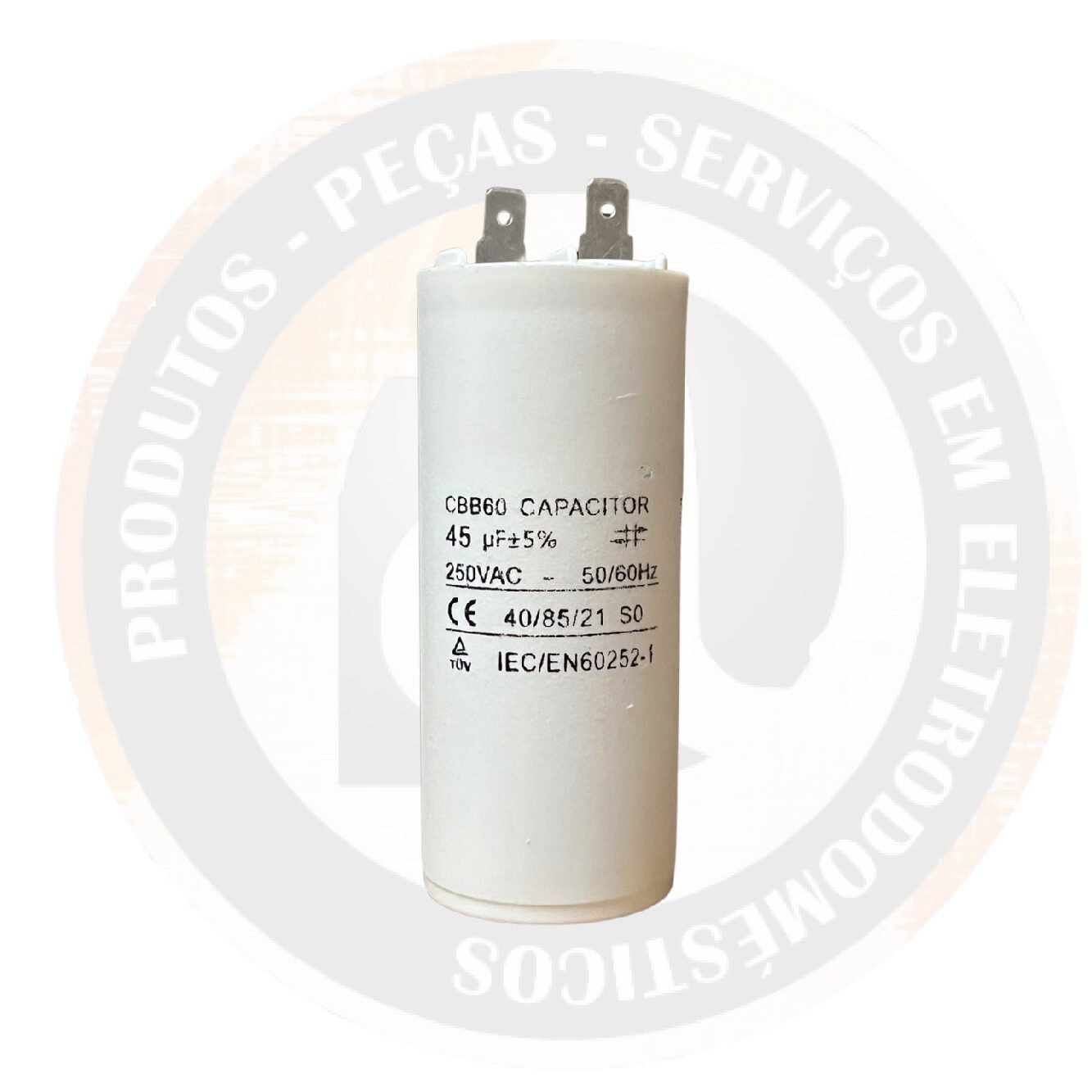 Capacitor 45UF X 250VAC Com 2 Terminais – Similar